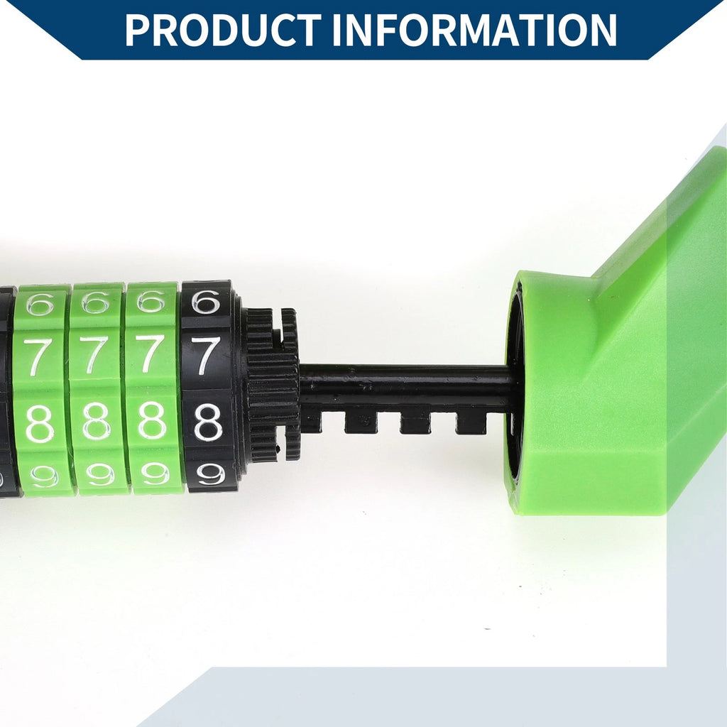 Bicycle Padlock Cable Lock 130cm Resettable 5 Digit for Green Bike (Set)
