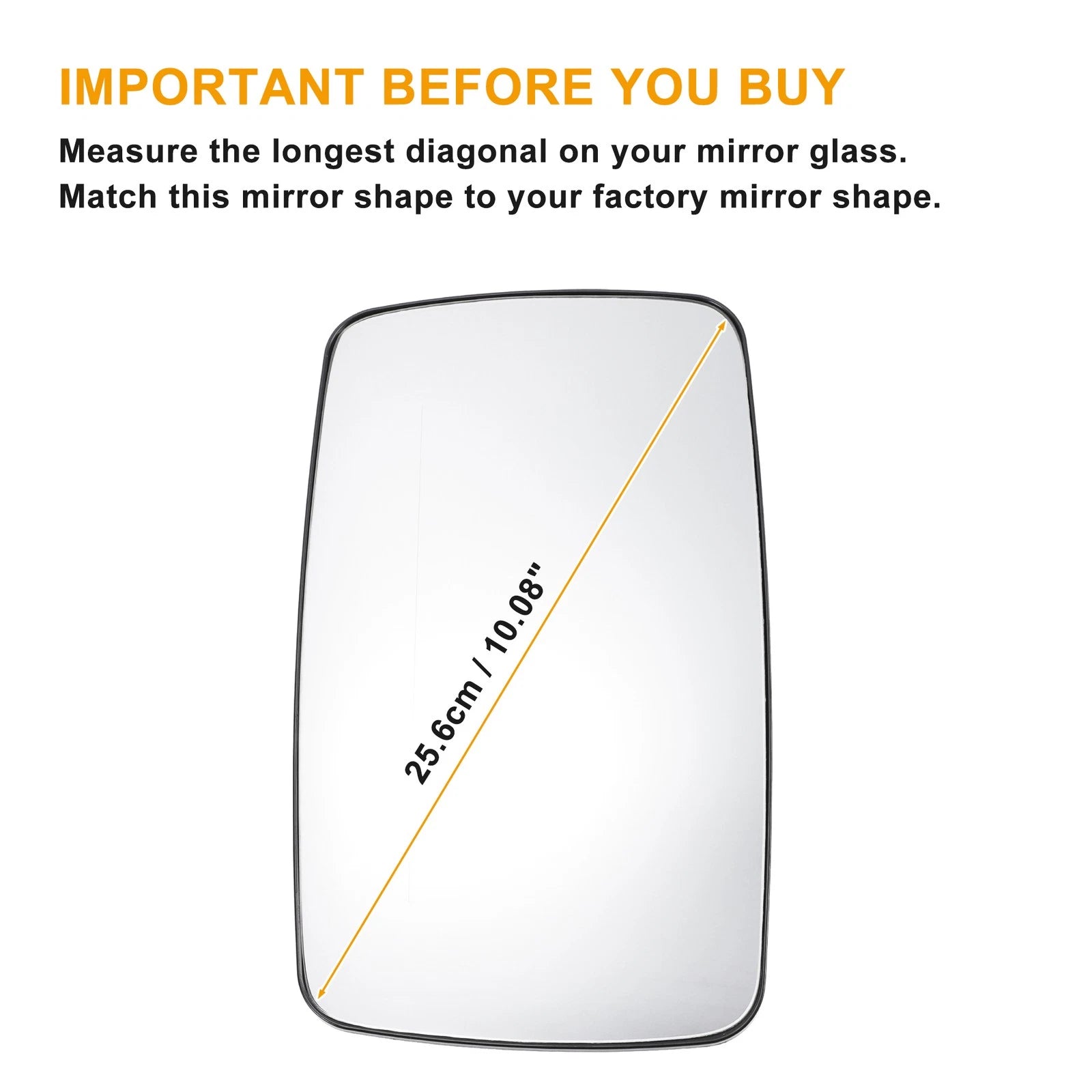 Mirror Glass Left Upper Heated Back White for Mercedes Sprinter (1995–2006)