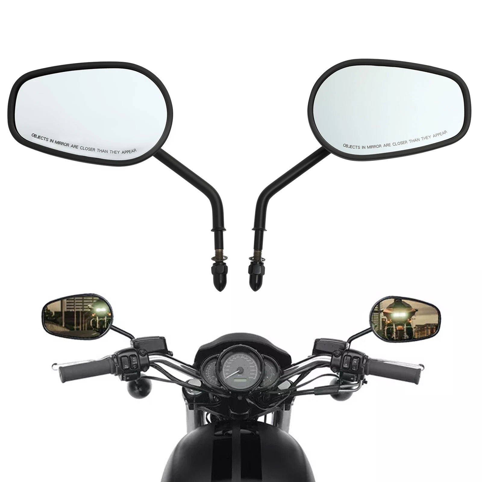 8mm Rear View Side Mirrors for Harley Davidson Touring (2014–2023)