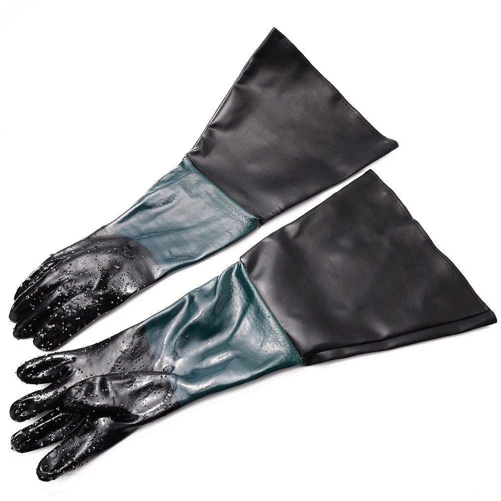 Sandblast Cabinet Gloves PVC Construction Soft Cotton Lined 23 6x11 8 Inch