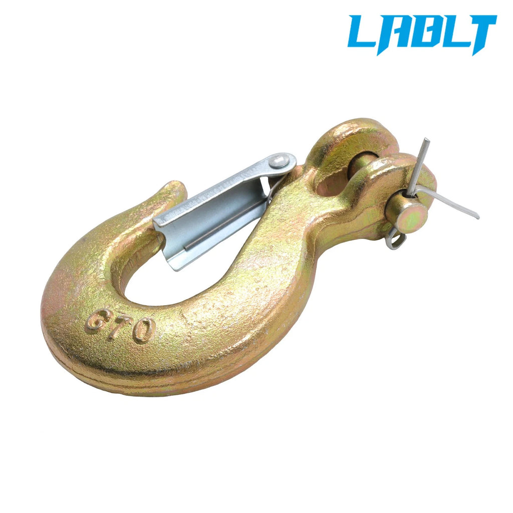 8 Pack Clevis Slip Hook with Latch for G70 (18800lbs Breaking Strength)