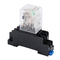 Set of 3 DPDT Electromagnetic Power Relays DC 12V with Base
