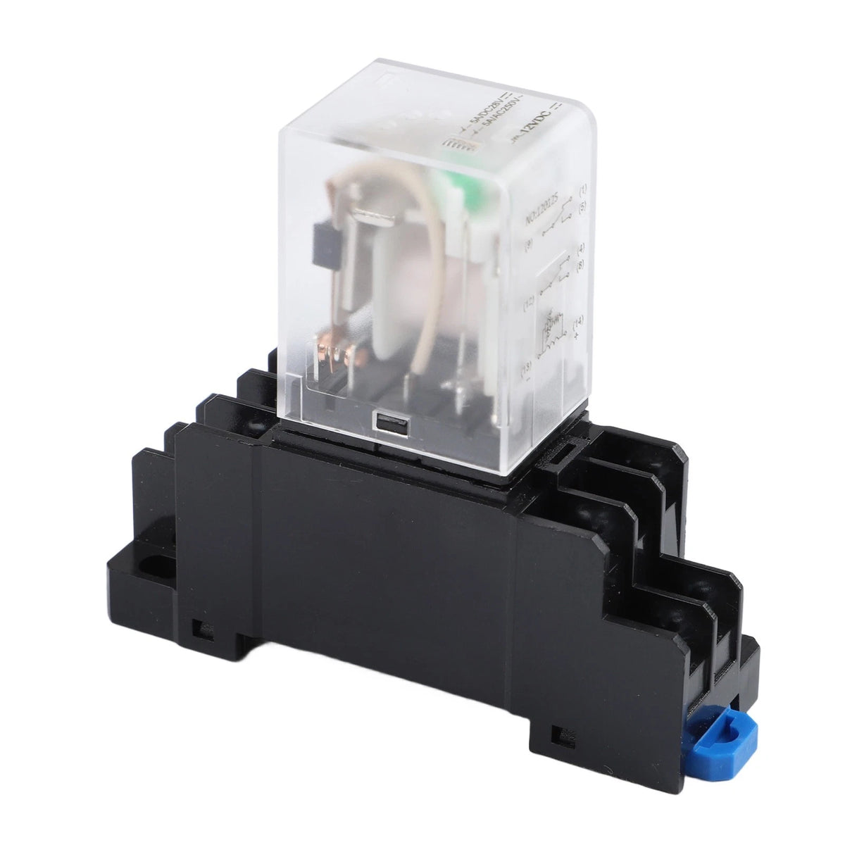 Set of 3 DPDT Electromagnetic Power Relays DC 12V with Base