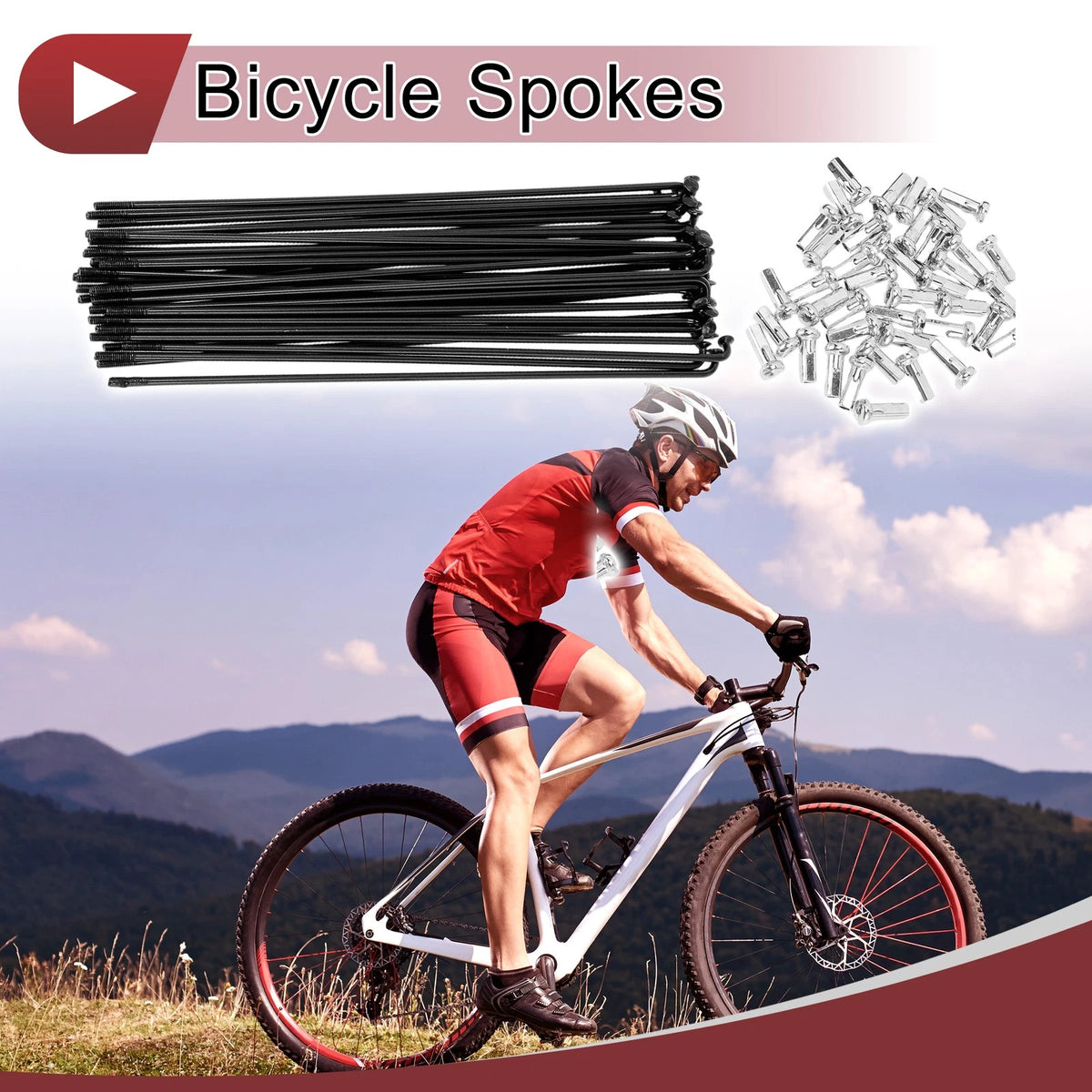 Bicycle Spoke Set 14G 149mm Carbon Steel Black for 38 Inch Wheel (149mm)