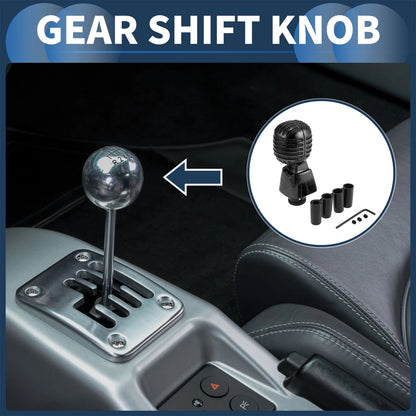 Shift Knob for Universal Fit (12cm) with 4 Adapters - Resin Black Set of 1