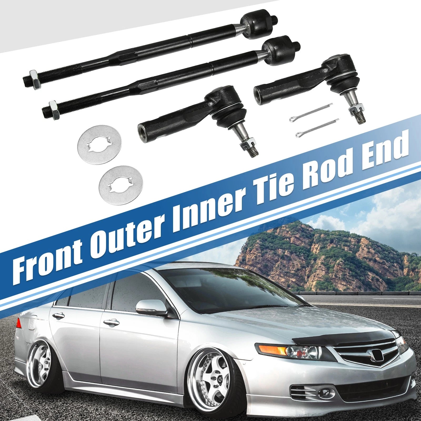 4PCS Inner Outer Tie Rod End Replacement for Chevrolet Pontiac (2003–2009)