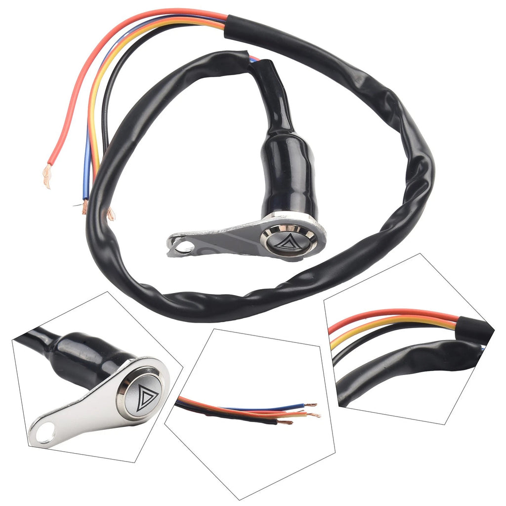 Red LED Push Button Switch for Motorcycle (12V)