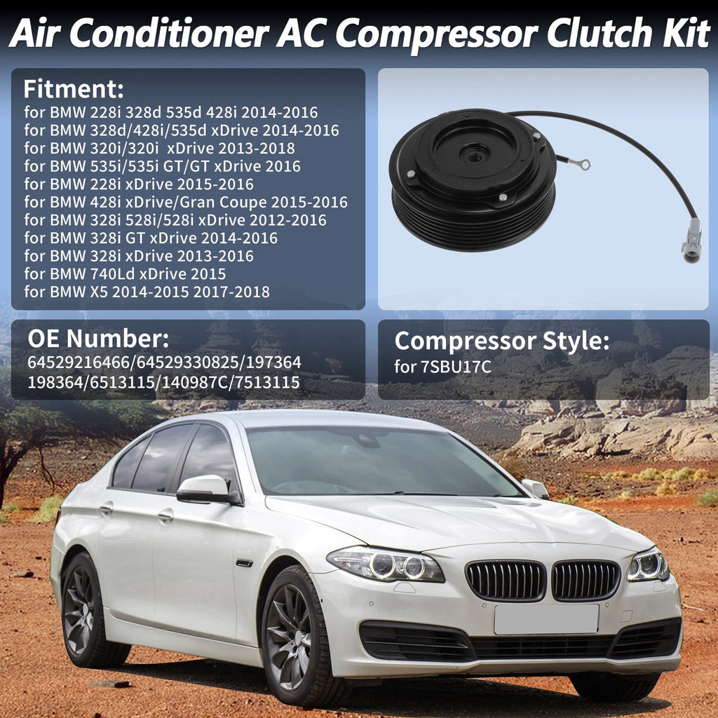 Air Conditioner AC Compressor Clutch Kit for BMW 228i 320i xDrive (2014–2021)