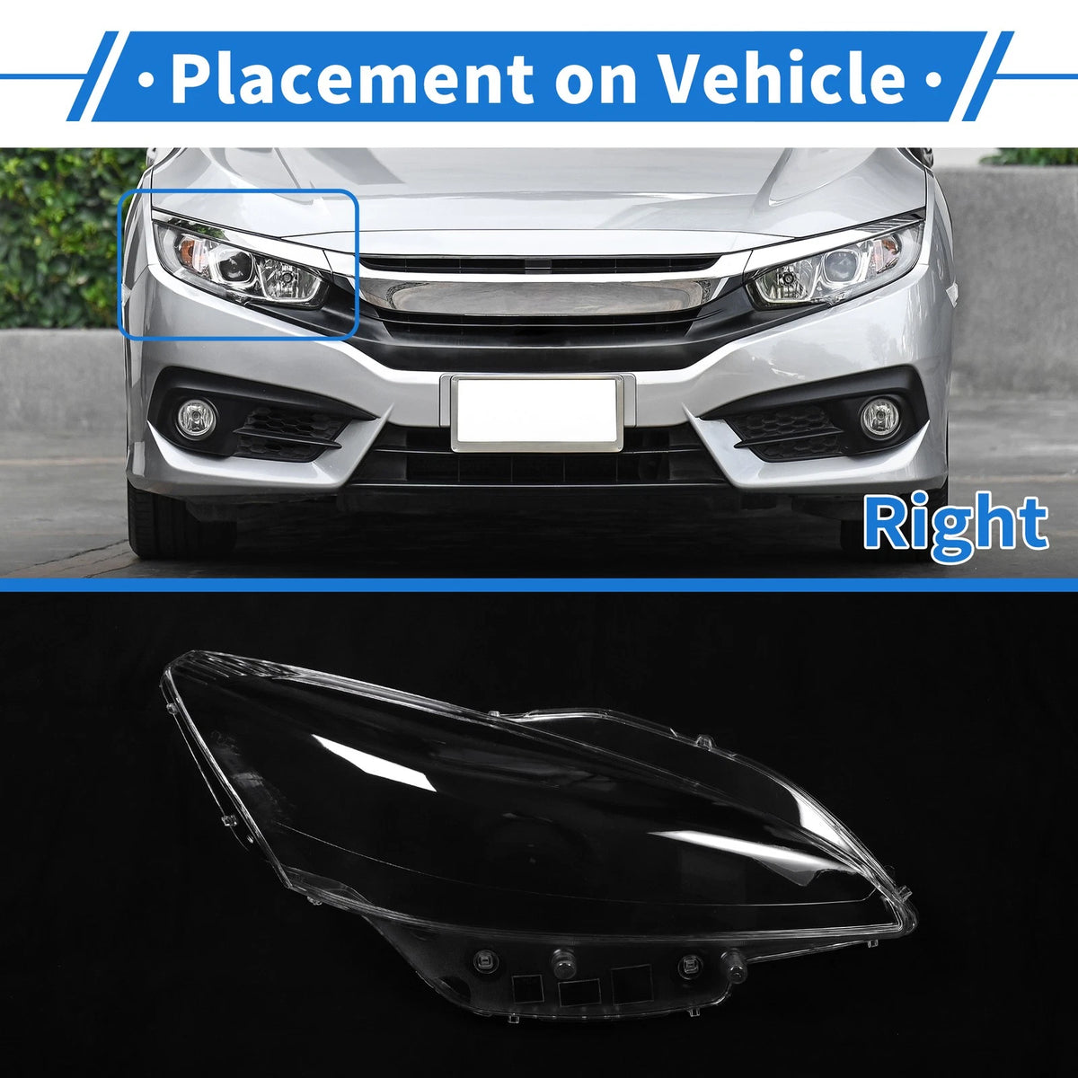 1 Pcs Headlight Lens Cover for Peugeot 508 (2011–2014) PC Clear