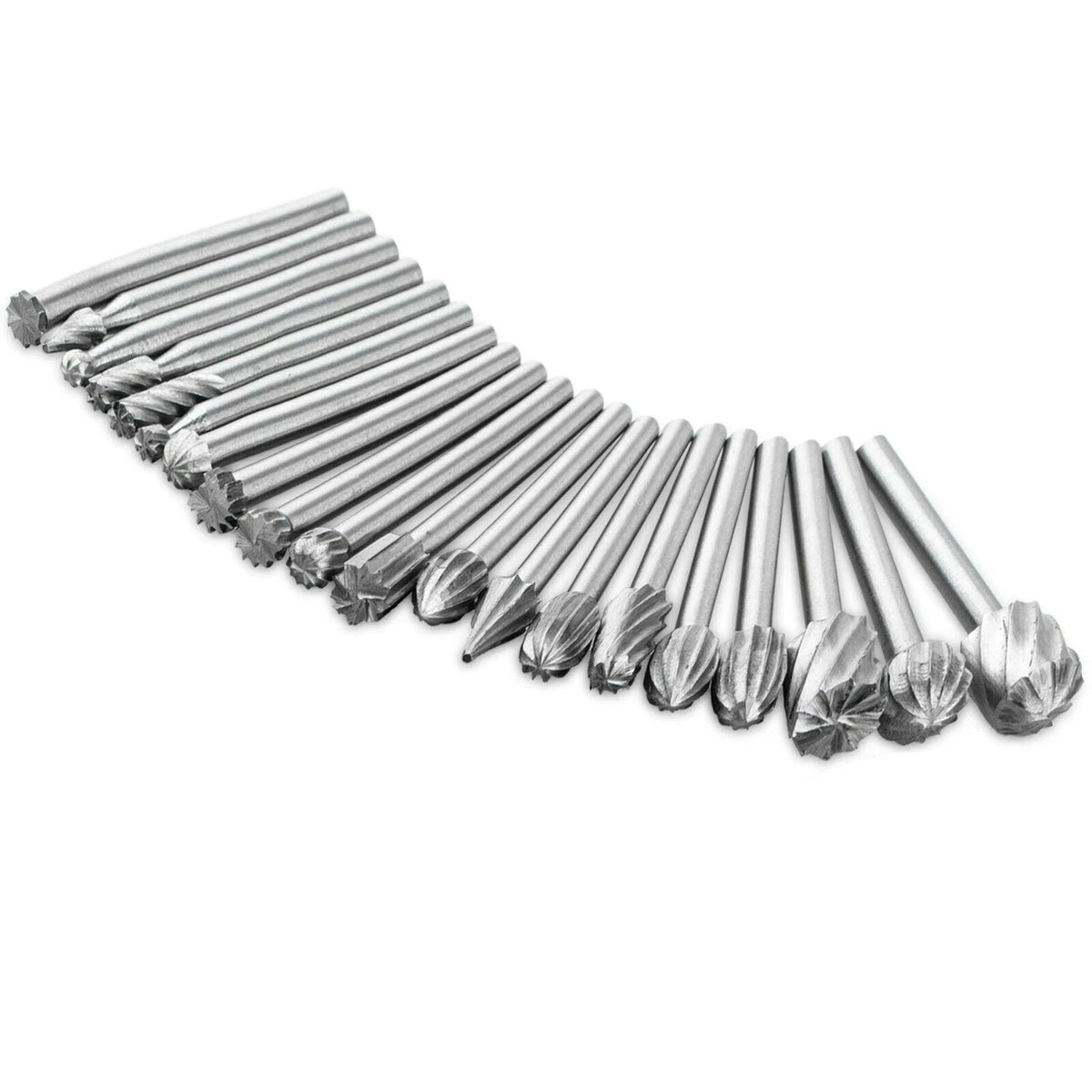20 Pcs HSS Rotary Burr Bits for Dremel (3.17mm Shank)