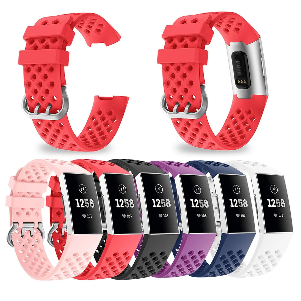23mm Silicone Watch Strap for Fitbit Charge 3 4