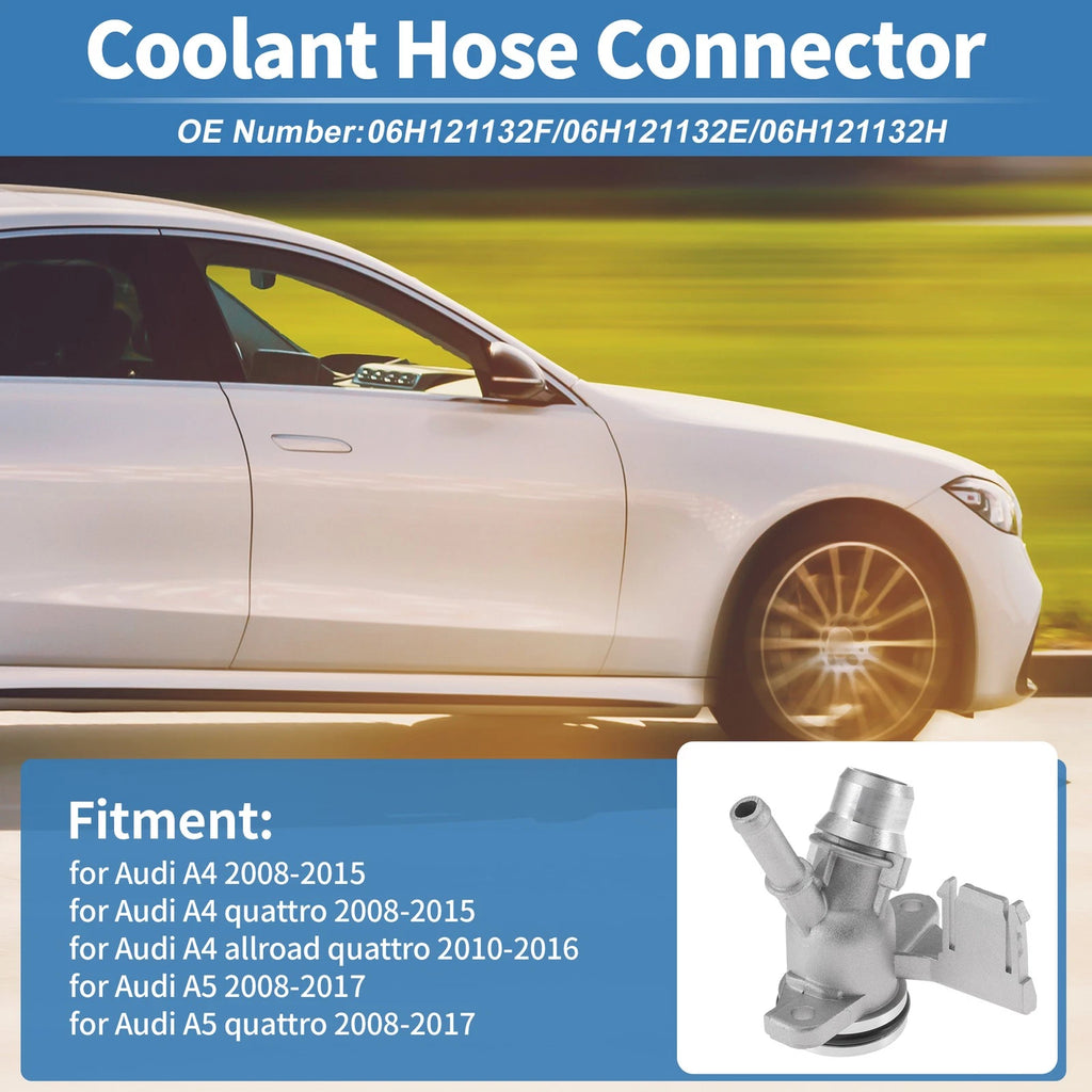 Engine Coolant Hose Connector OEM Replacement for Audi A4 (2008–2015)