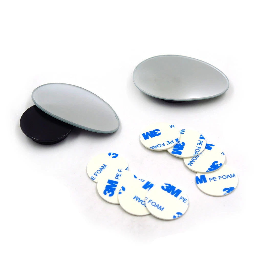 2X Adjustable Oval Wide Angle Frameless Blind Spot Mirror for Universal Fit
