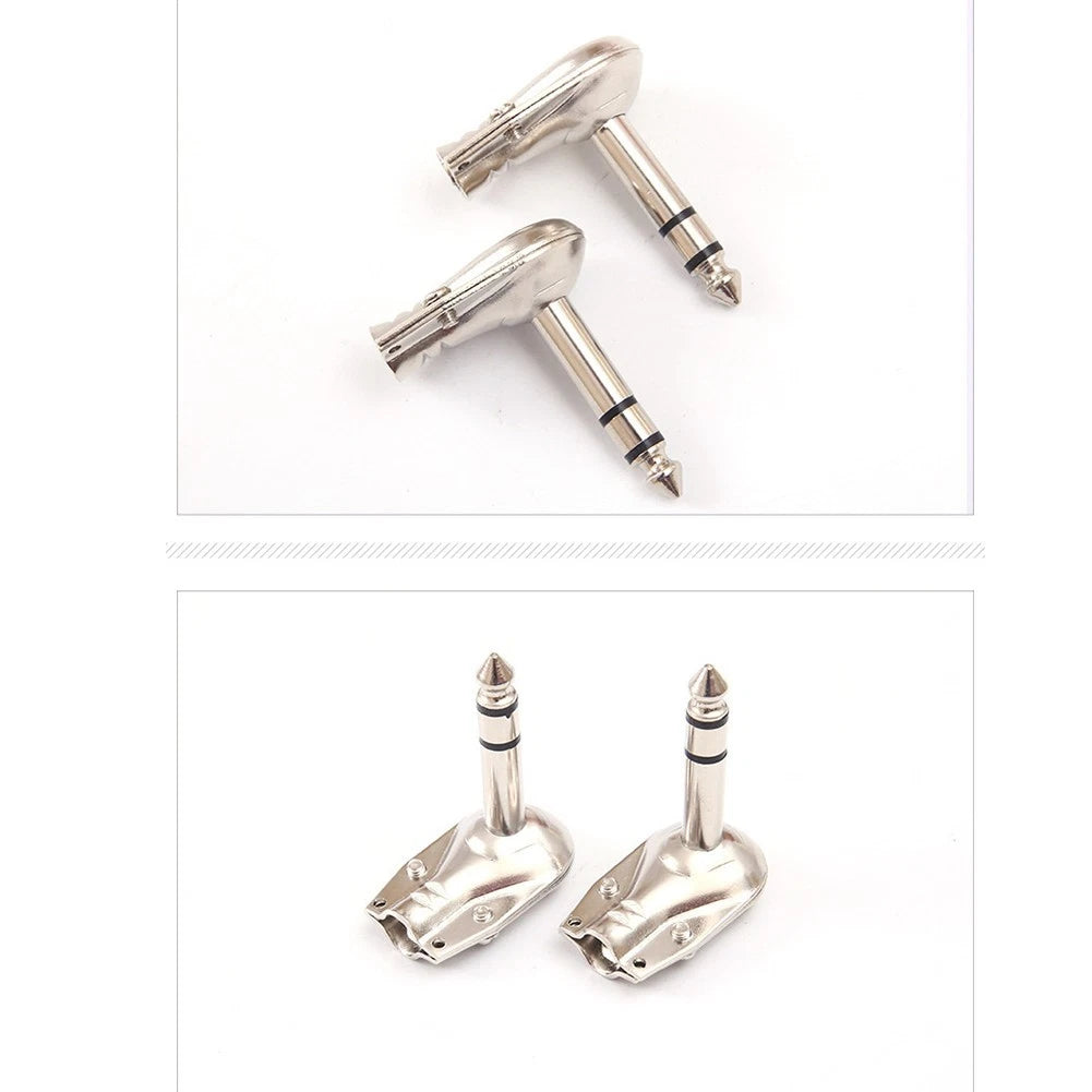 4 Pack 6mm Stereo TRS Right Angle Male Connectors for Guitar Accessories