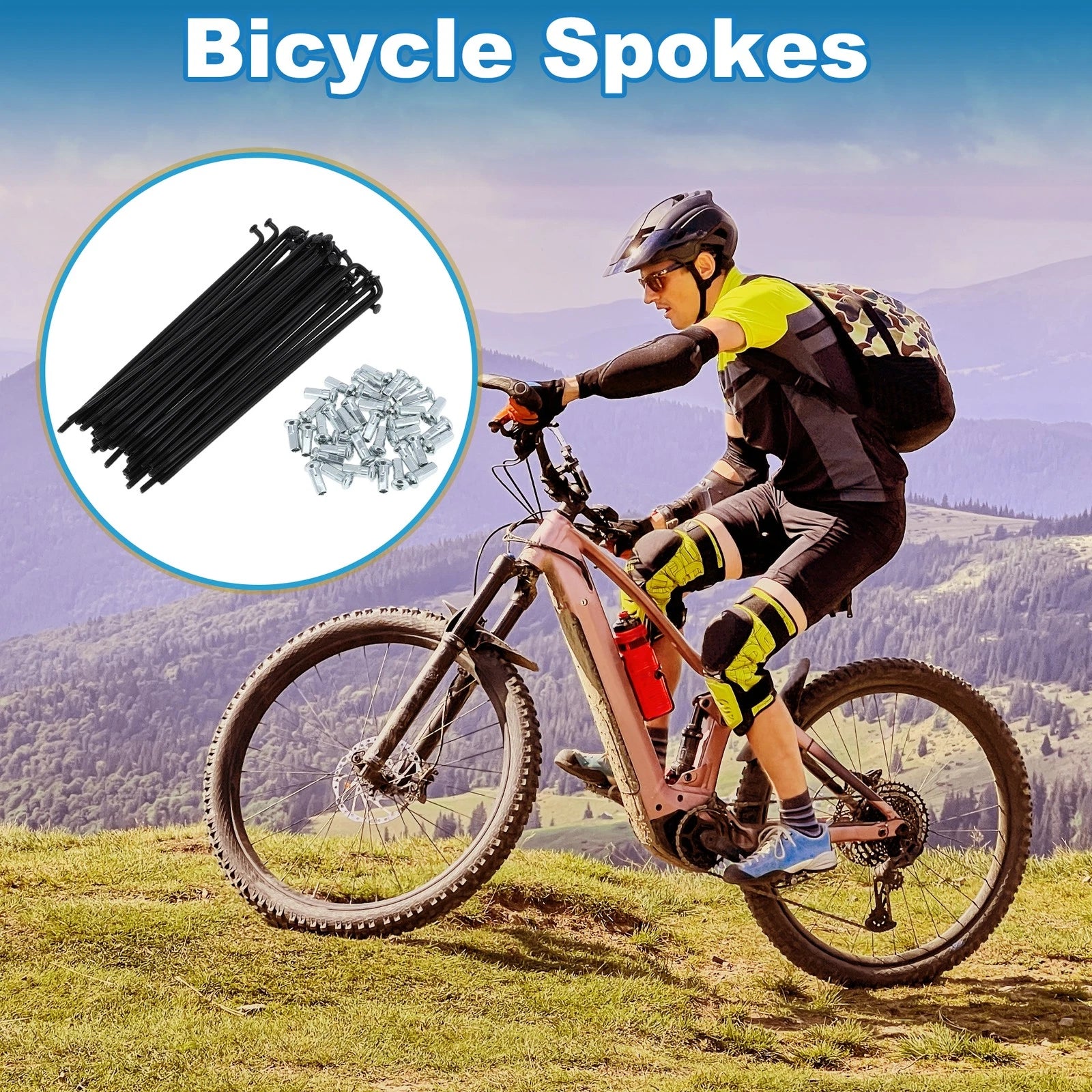 Bicycle Spokes Nipple Carbon Steel Replacement for Universal (12G 125mm)