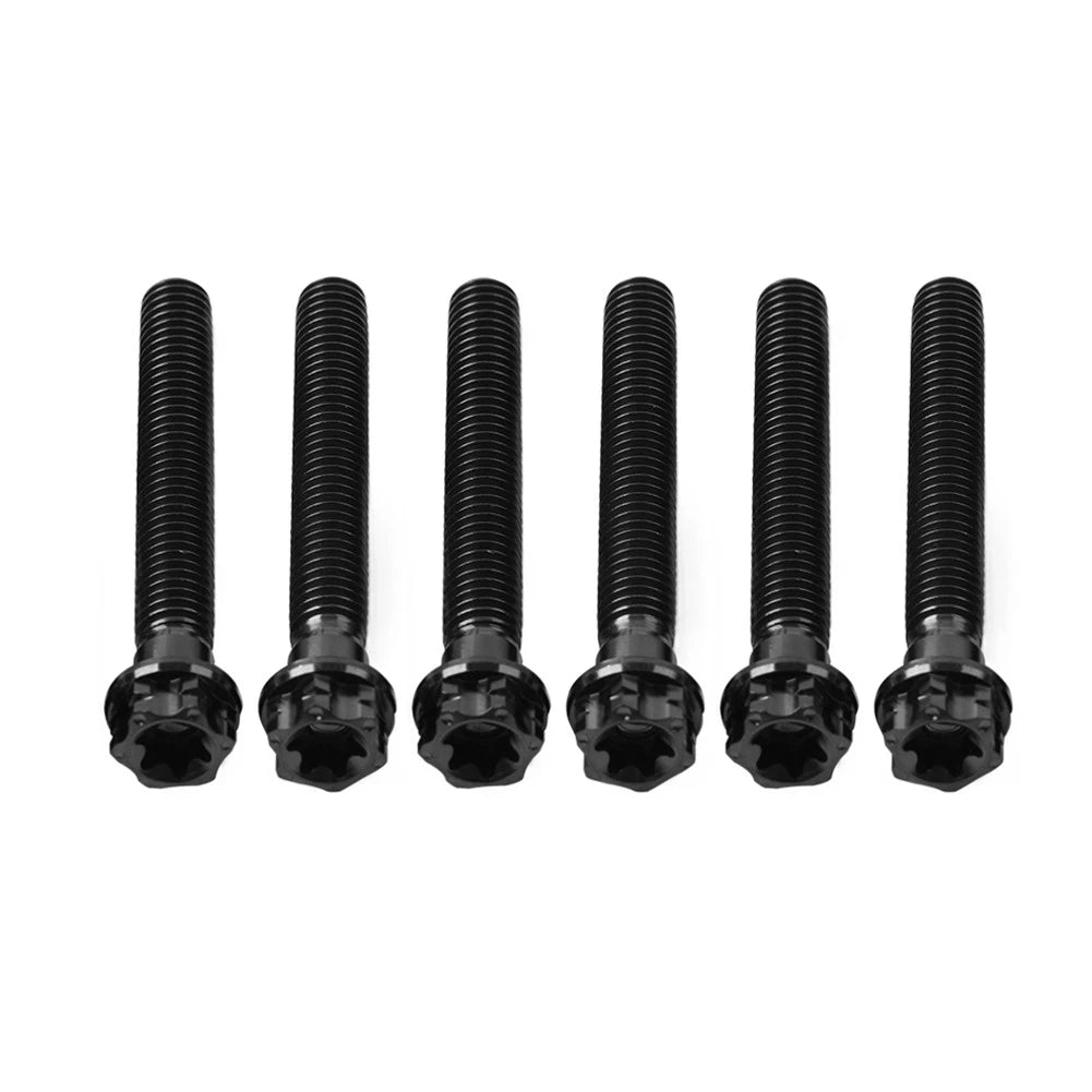 6pcs M10x50mm Titanium Torx Head Flange Screws for Motorcycle Bike