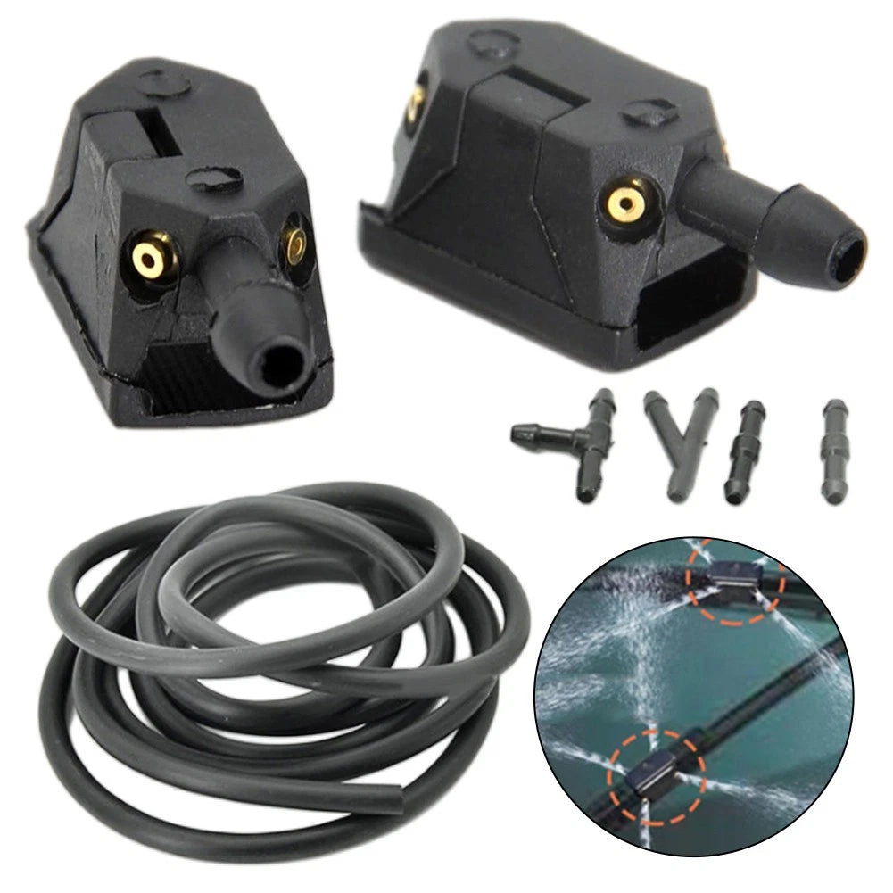 Windshield Cleaning Solution with Washer Nozzle for Car