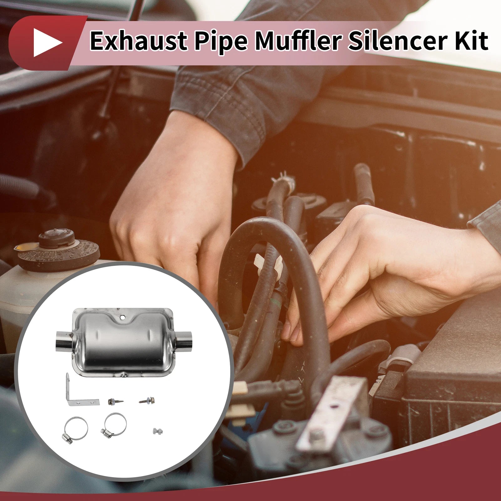 Exhaust Pipe Muffler Kit for Diesel Heater (Includes Clips & Bolts)