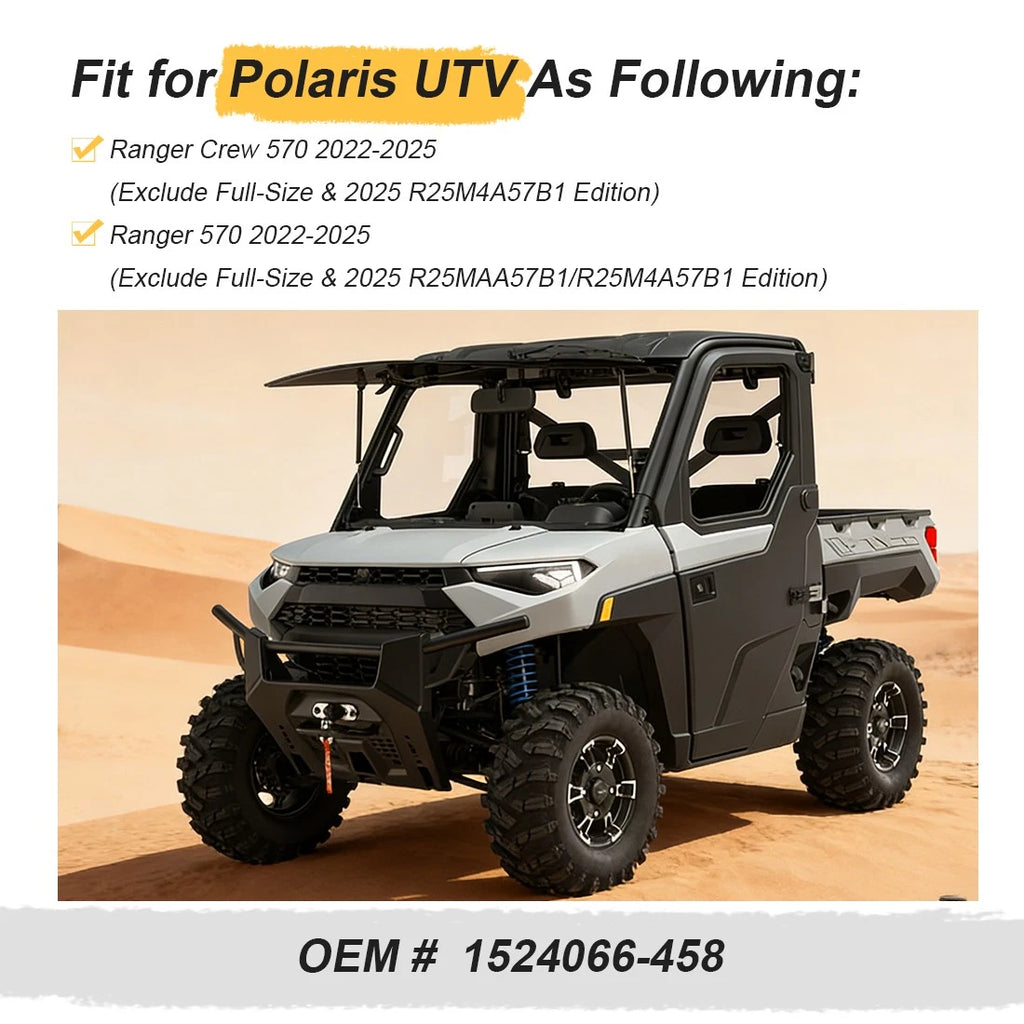 2pcs Matte Black Rim Caps for Polaris Ranger 570 Crew (2022–2025) #1524066-458