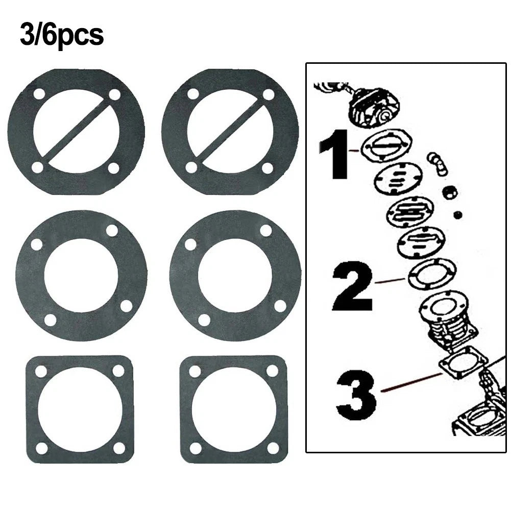 Gasket Set for Craftsman Compressor (Repair, Round, Bolt Hole Pattern)