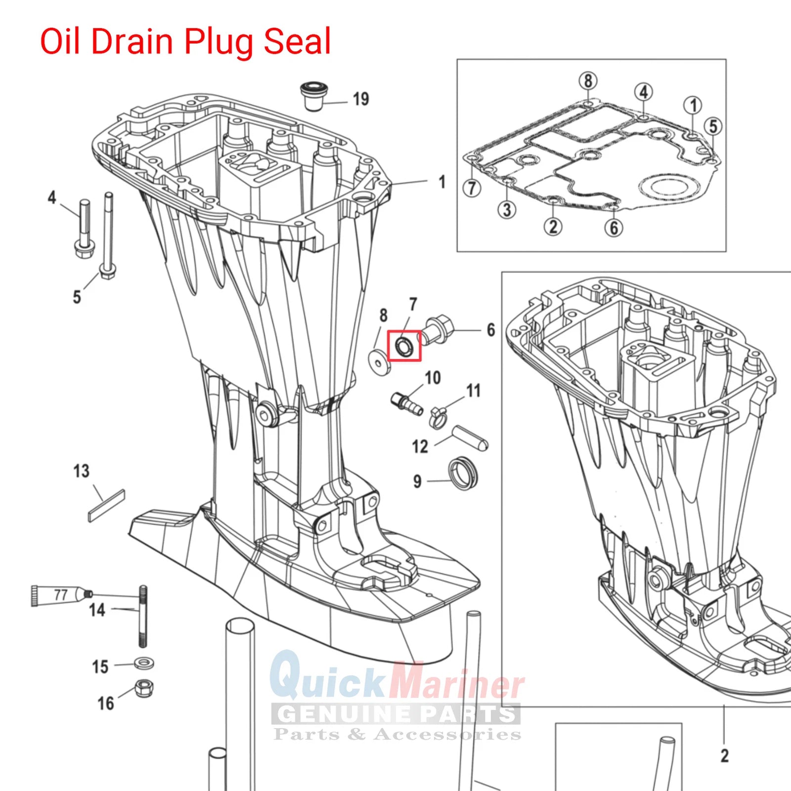 Oil Drain Plug Seal Washer Gasket for Mercury Mariner (Outboard)