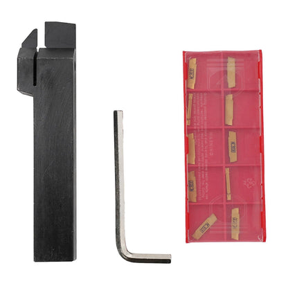 10pcs MGMN200 Inserts + MGEHR2020-2 20mm for Lathe Grooving Tools