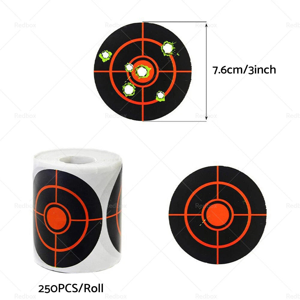 Self Adhesive Splatter Reactive Shooting Target Stickers (250X Roll)