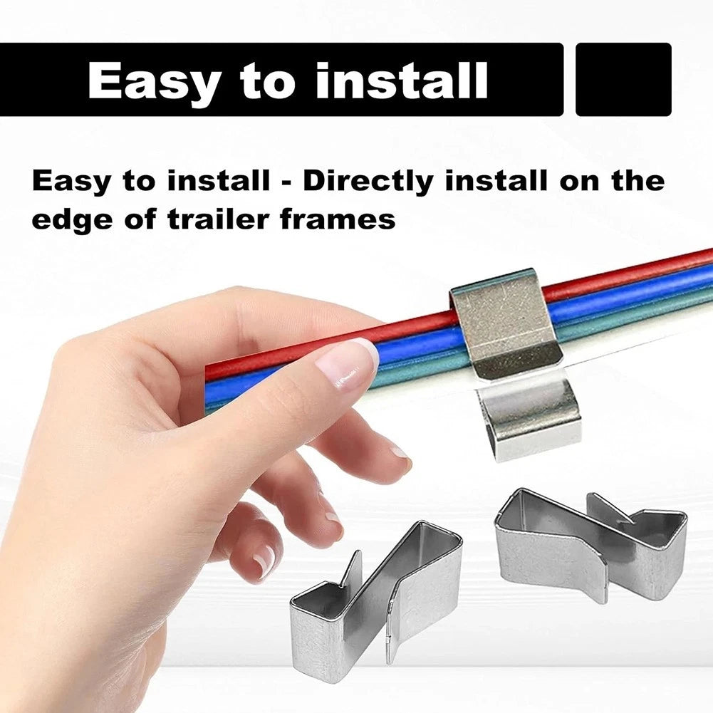 25PCS Stainless Steel Trailer Wire Clips for Frame Wiring