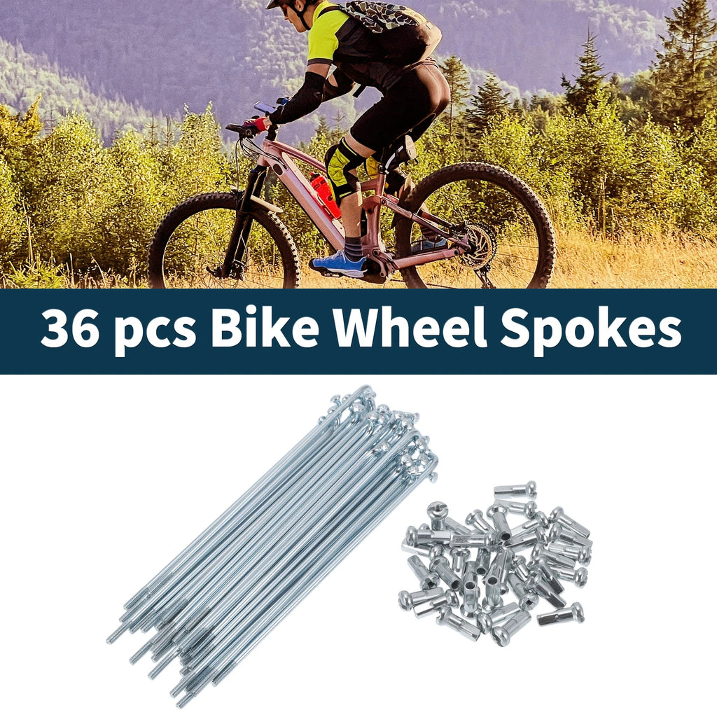Bicycle Spoke Nipples 45 Steel Galvanized 13G 107mm Universal Set for Bikes (—)