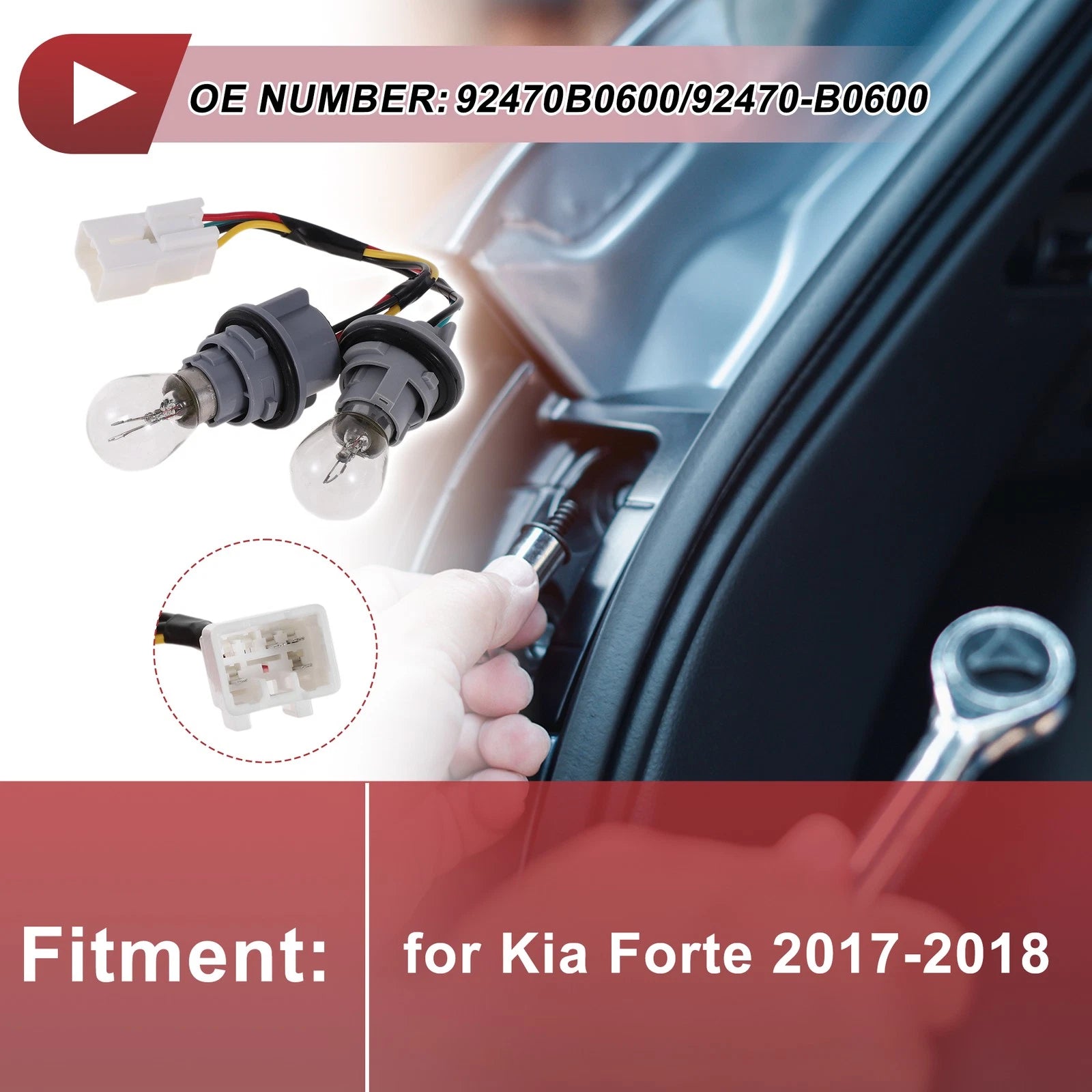 Tail Light Socket Wiring for Kia Forte (2017–2018) No. 92470B0600/92470-B0600