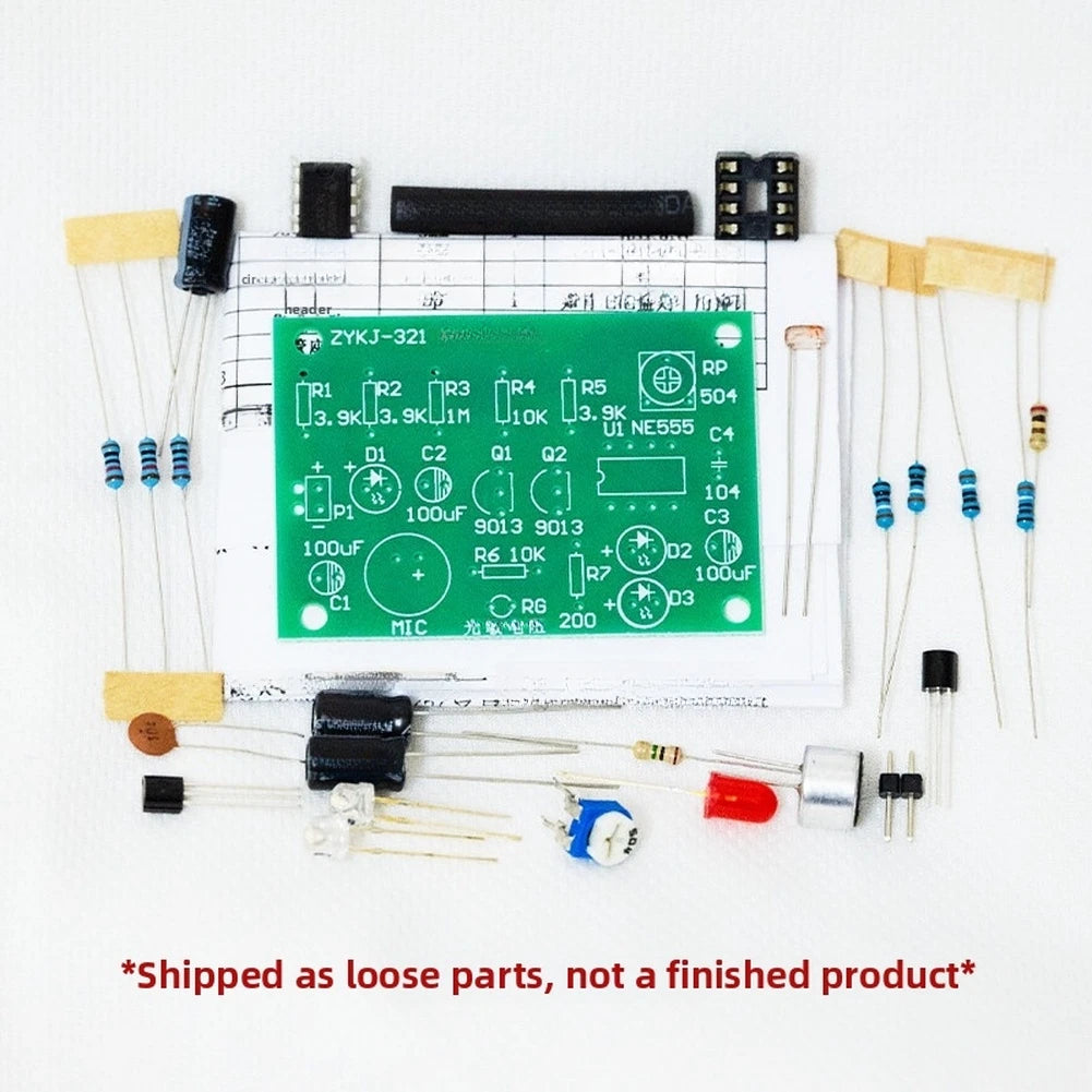 Acoustic Optic Detection Circuit Kit for NE555 and 9013 Transistors
