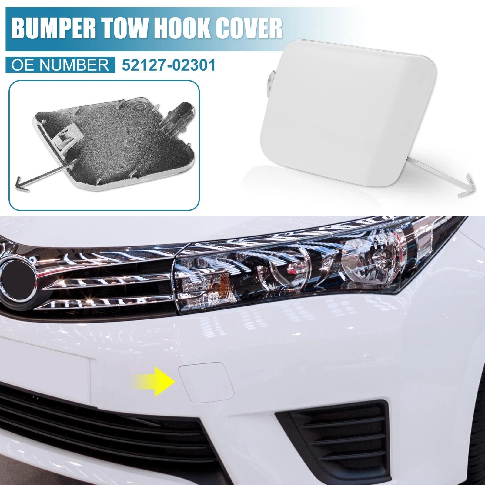 Front Bumper Tow Hook Cover Cap for Toyota Corolla (2014–2017)