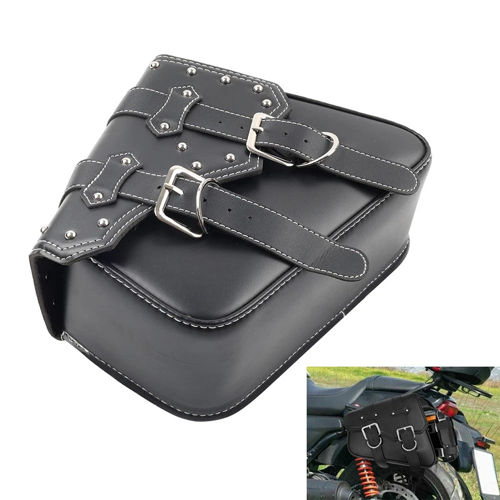 1PC Universal Motorcycle Saddle Bag Luggage Tool Bag Left Side #27C Black