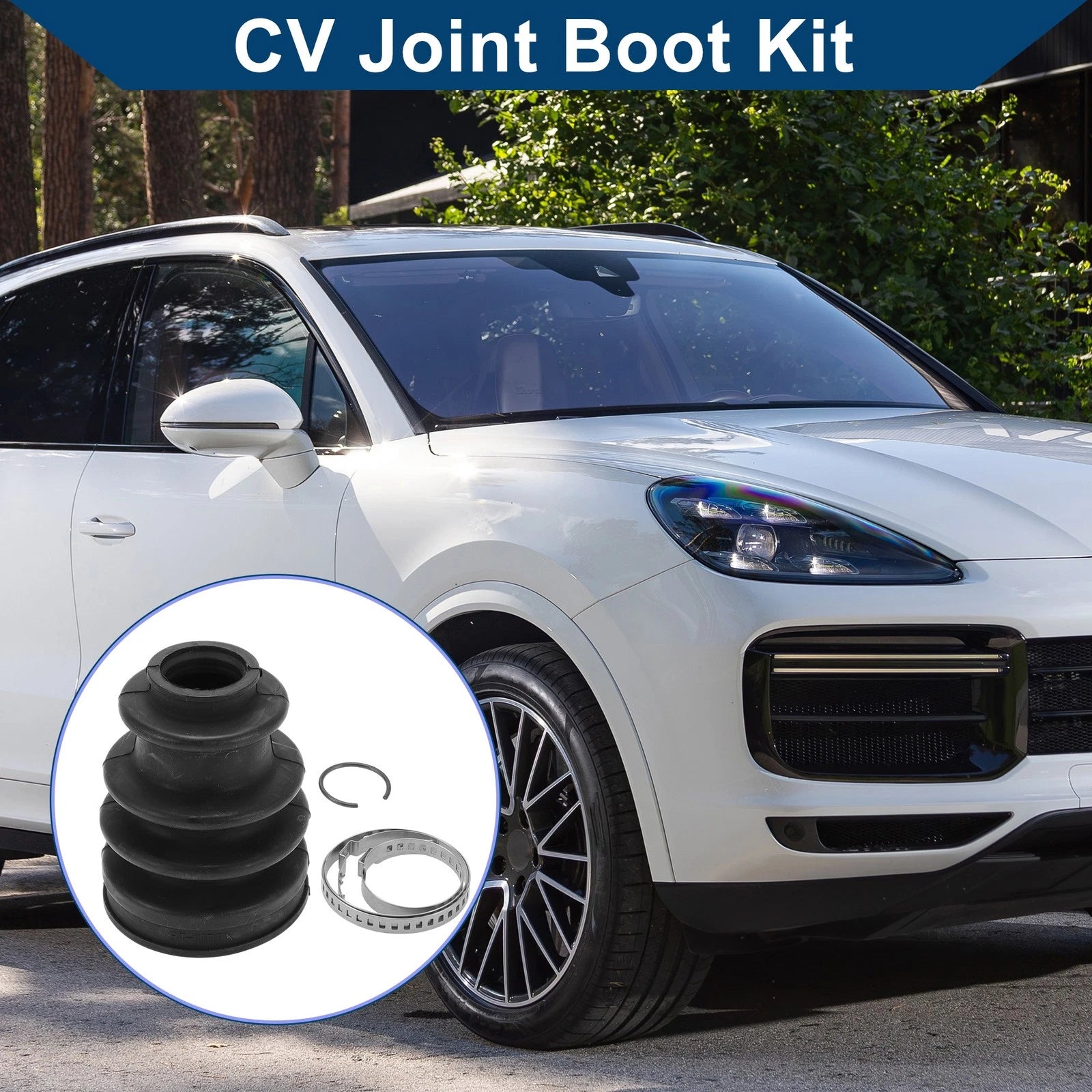 Inner CV Joint Boot Kit w/ Clamps for Porsche Cayenne (2003–2006, 2008–2018)