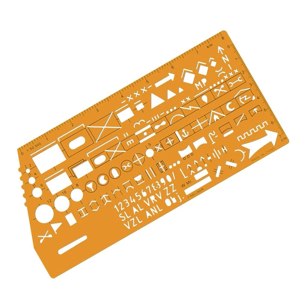 Template Ruler for Creative Planning and Geometry Drawing