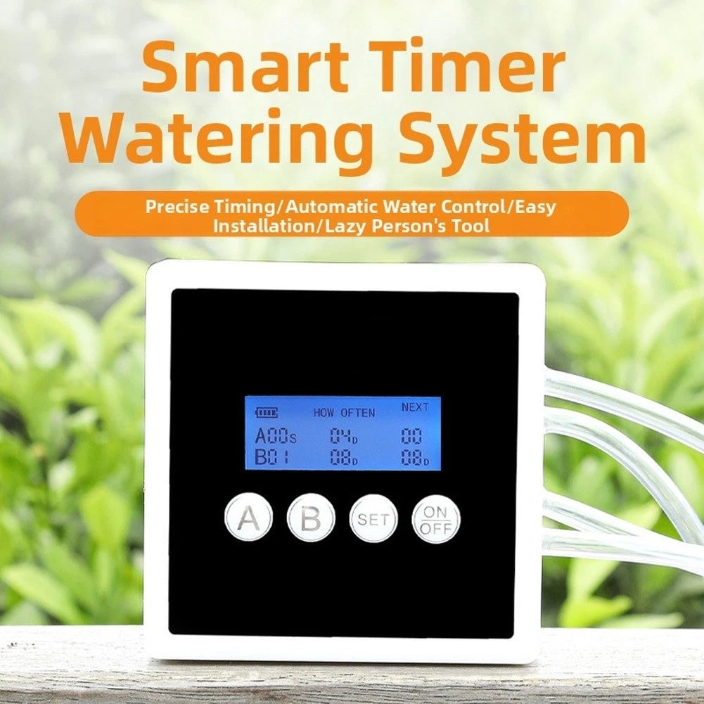 Dual Pump Irrigation Device with Smart Timer and LED Display for Indoor Use