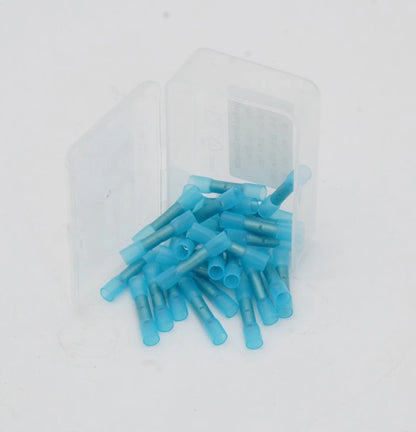 30-Pack Marine HDPE Heat Shrink Blue Butt Connector 16-14 AWG