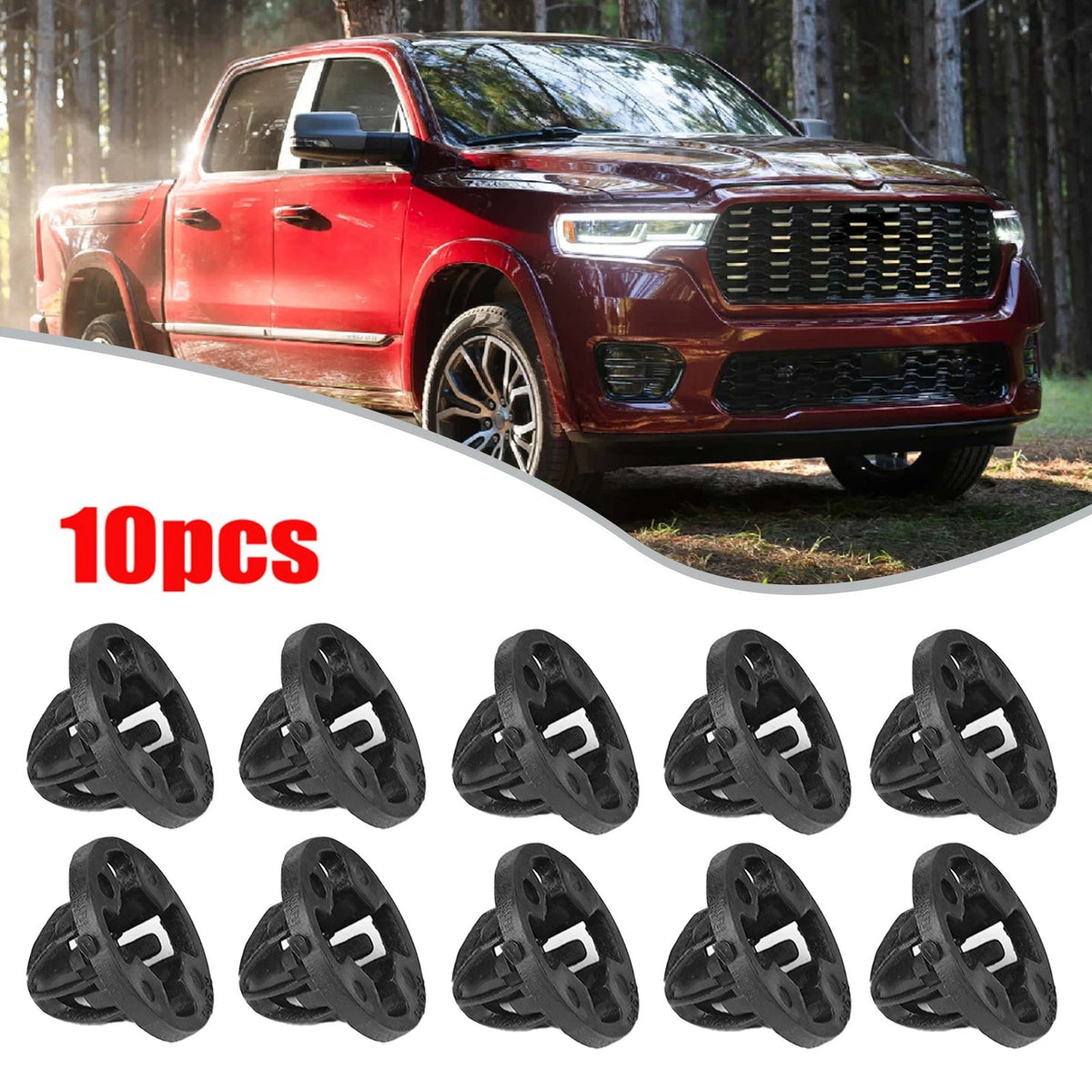 Set of 10 Tail Light Grommet Retainer Mount Clips for Dodge 1500/2500/3500 (2007–2013)