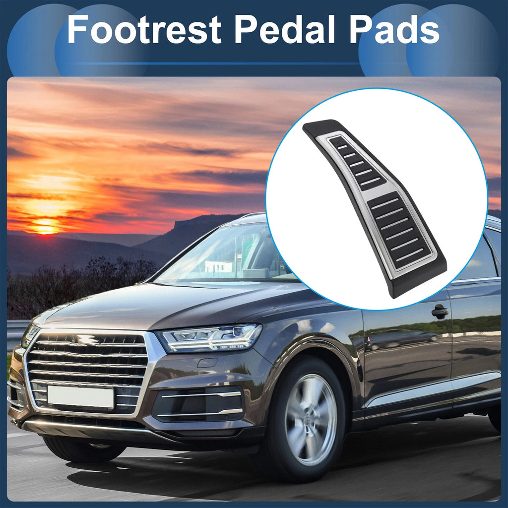 Footrest Pedal Cover Set for Audi Q7 (2015–2024) Automatic Manual Silver
