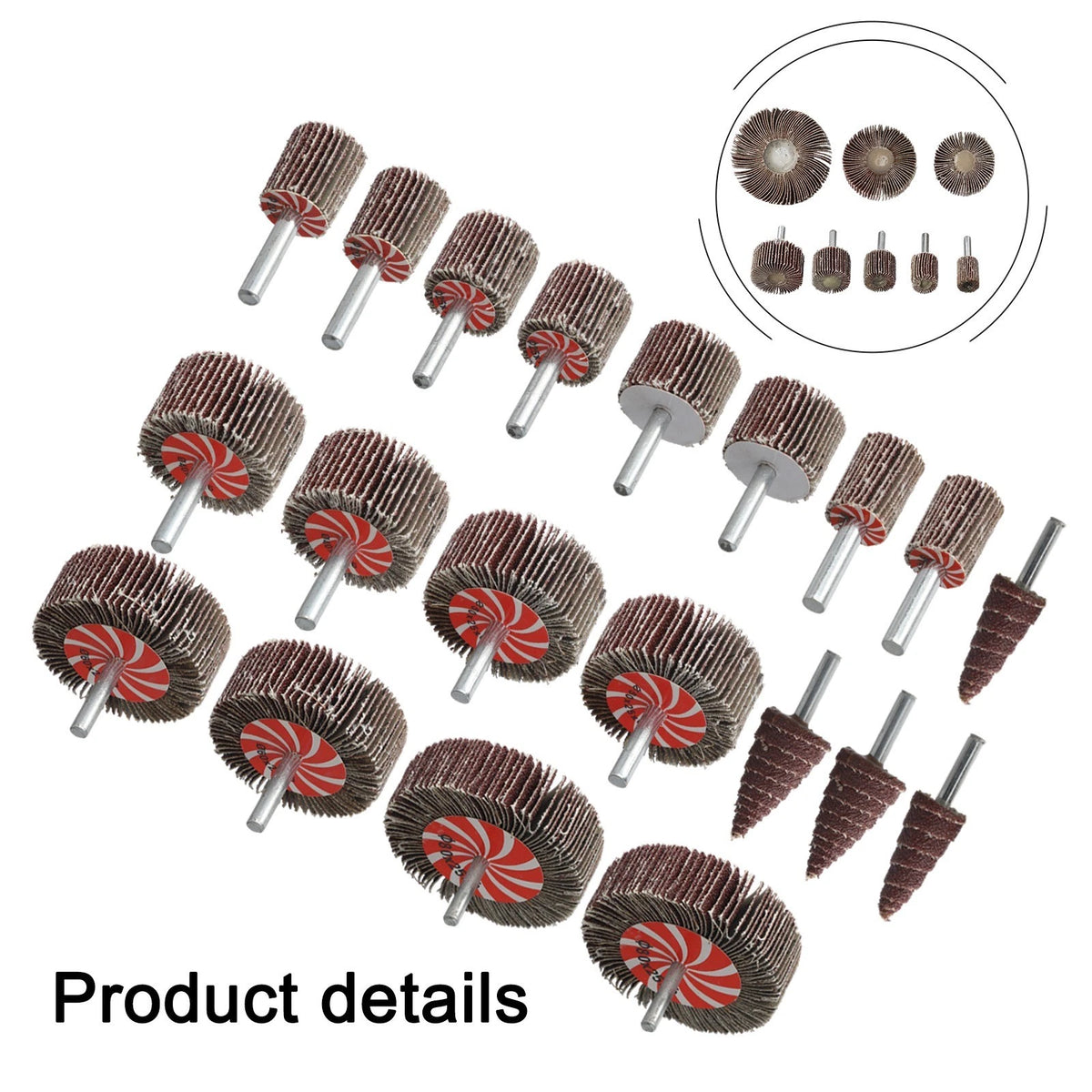 20-Piece Flap Wheel Grinding Set for Drills