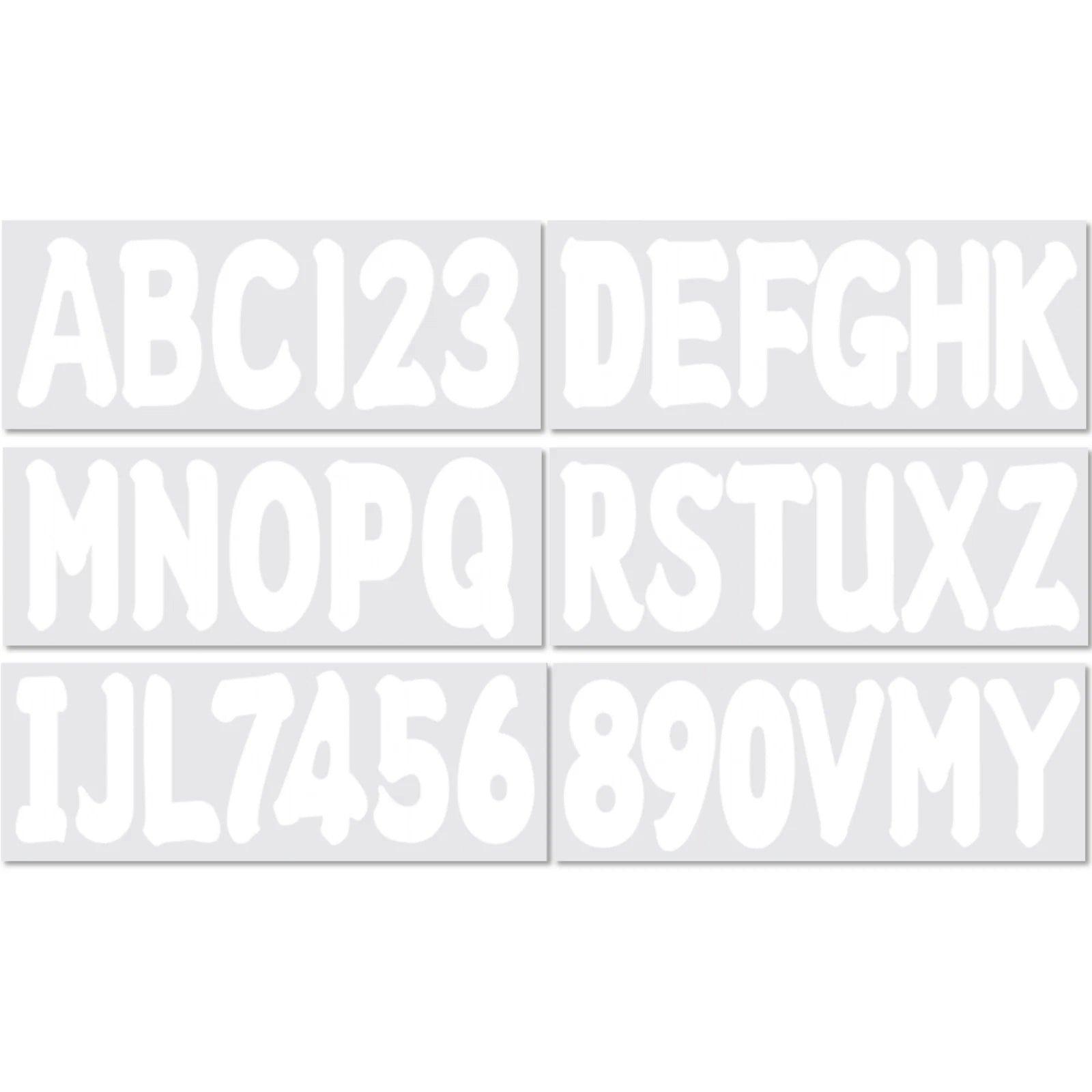 Set of 4 Custom Boat Registration Number Decal Stickers A-Z & 0-9 White 3"