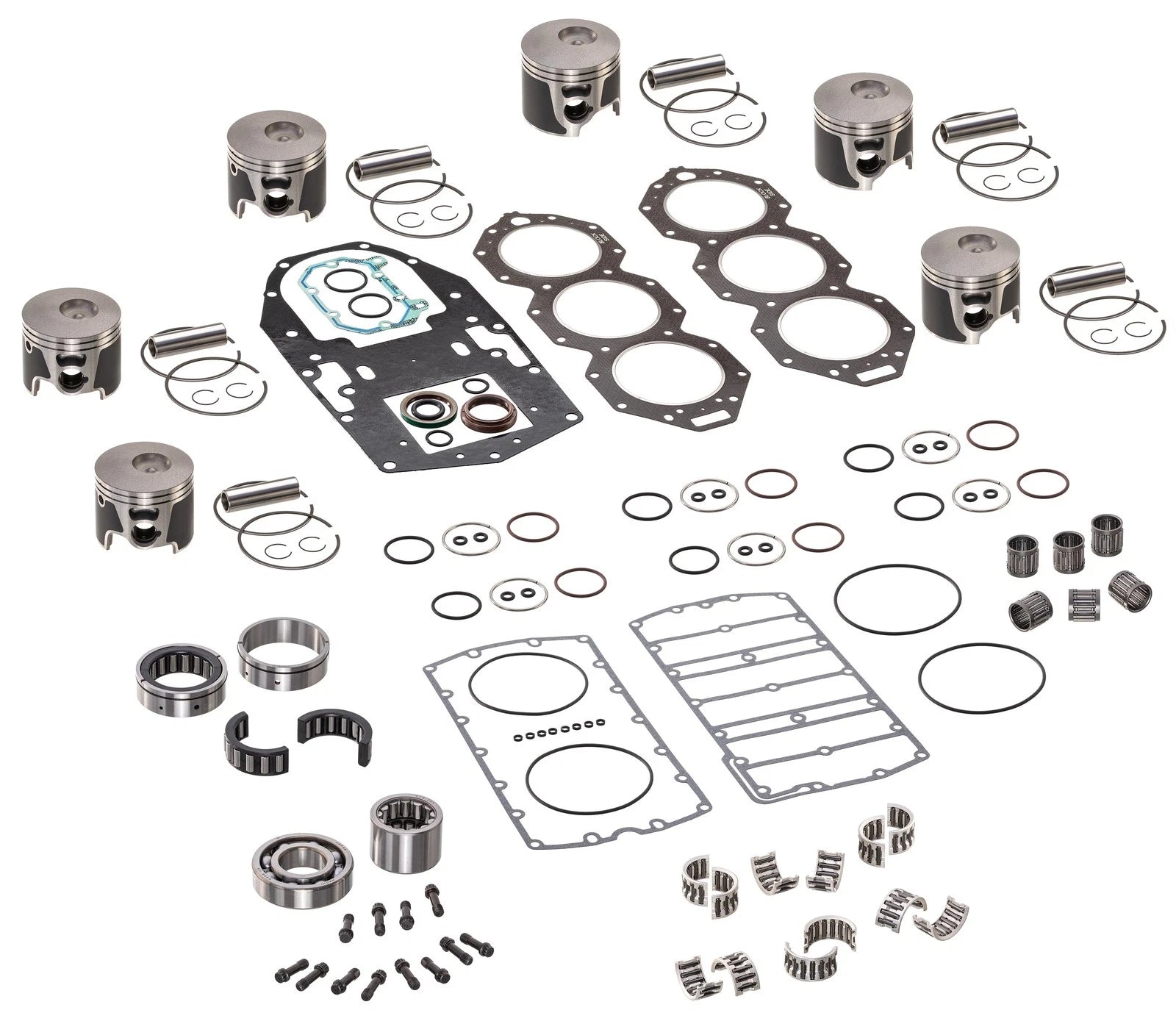 Powerhead Piston Gasket Rebuild Kit for Johnson Evinrude 200-250 3.3 E-Tec (2004–2017) .020 Over