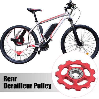 Rear Derailleur Pulley Accessories Sealed Bearing for 11T Bike Gear (Red)