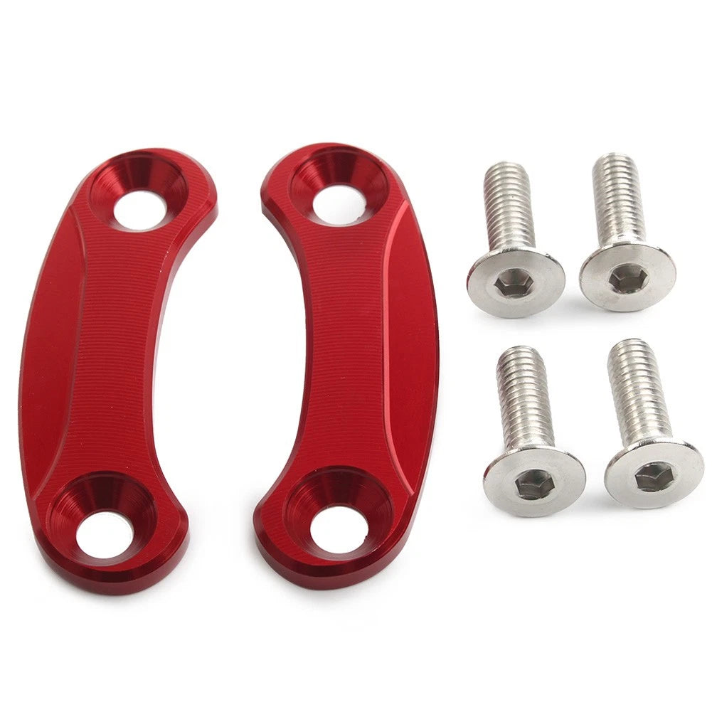 Red Rearview Mirror Block Off Base Plates for Kawasaki Ninja400 (2018–2021)