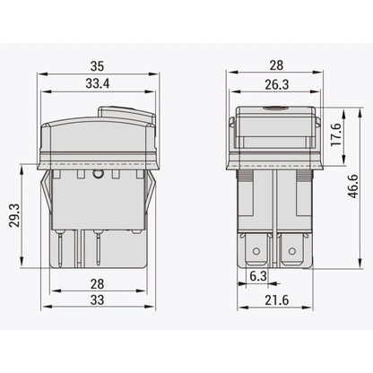 Push Button Switch for HY52 High Pressure Washer (35x46.6x28mm)