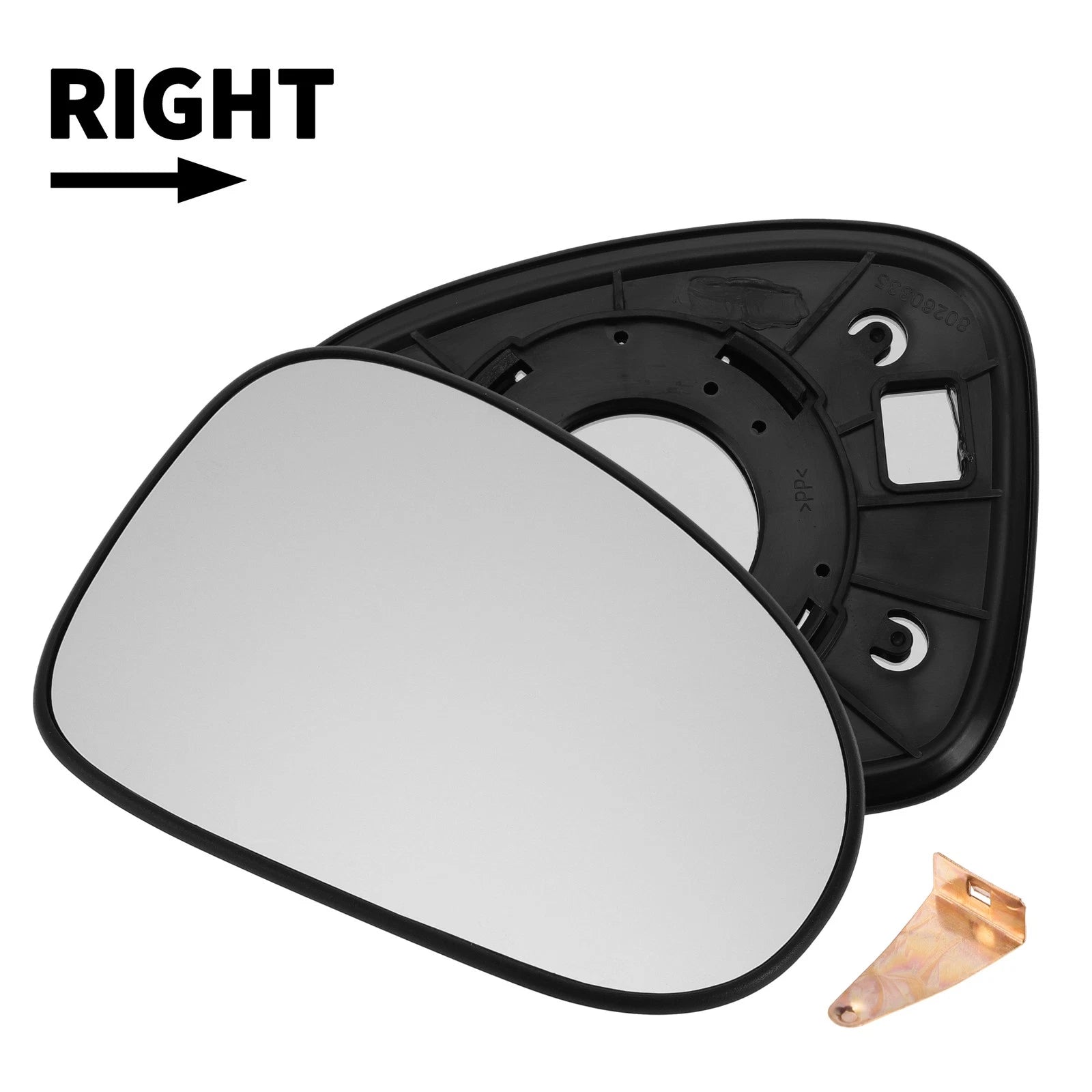 Right Side White Mirror Glass for Daewoo Matiz (1998–2005)