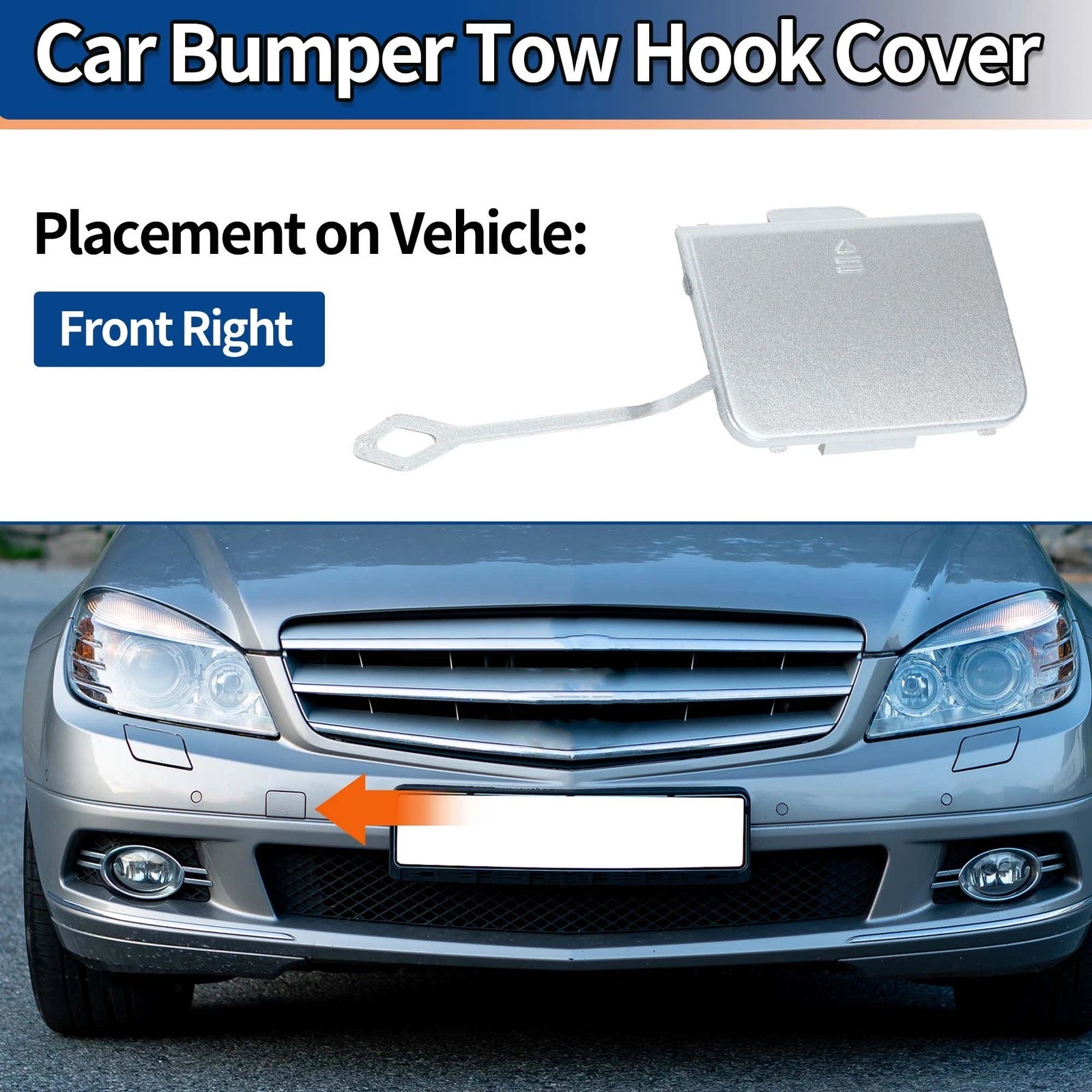 Front Right Tow Hook Cover Replacement for Mercedes-Benz C-Class W204 (2008–2011)