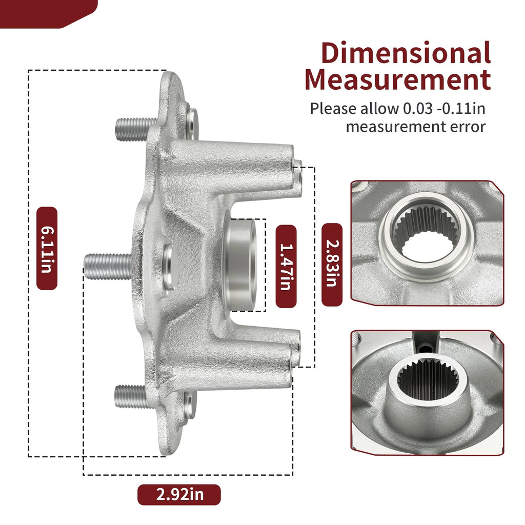 Front Wheel Hub for Yamaha Bruin 350 (2004–2006) 5ND-F5111-21-00, 5ND-F5111-30-00