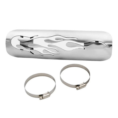 1x Motorcycle Chrome Exhaust Muffler Pipe Heat Shield Cover Heel Guard Universal