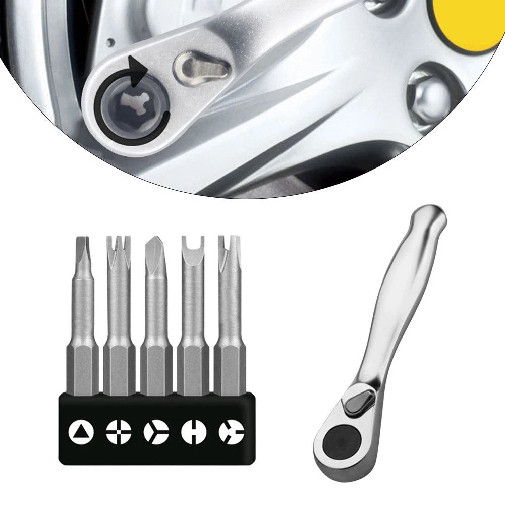 Compact Ratchet Handle with 5 Specialty Bits for Electronics (2010–2023)